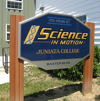 Science in Motion Sign at Juniata College