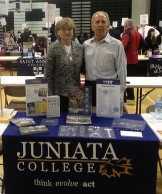 Laurie and Rich representing Juniata College at a College Fair