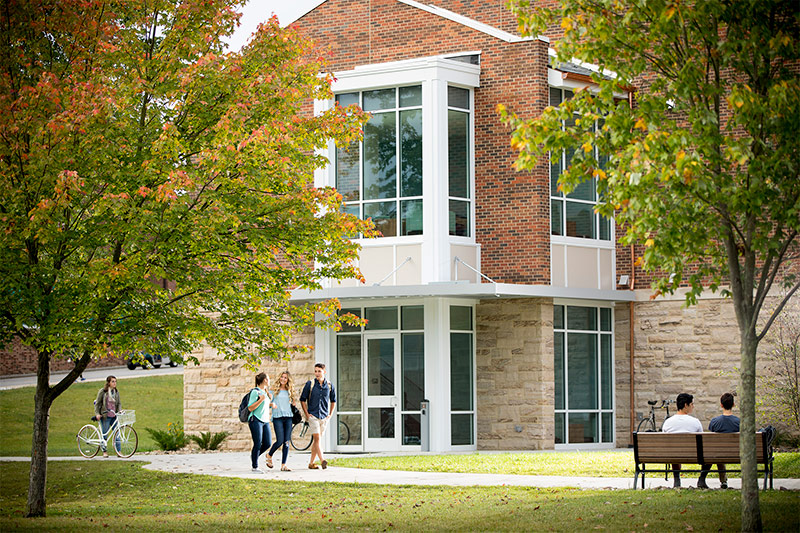 photo of Kepple Hall with Students