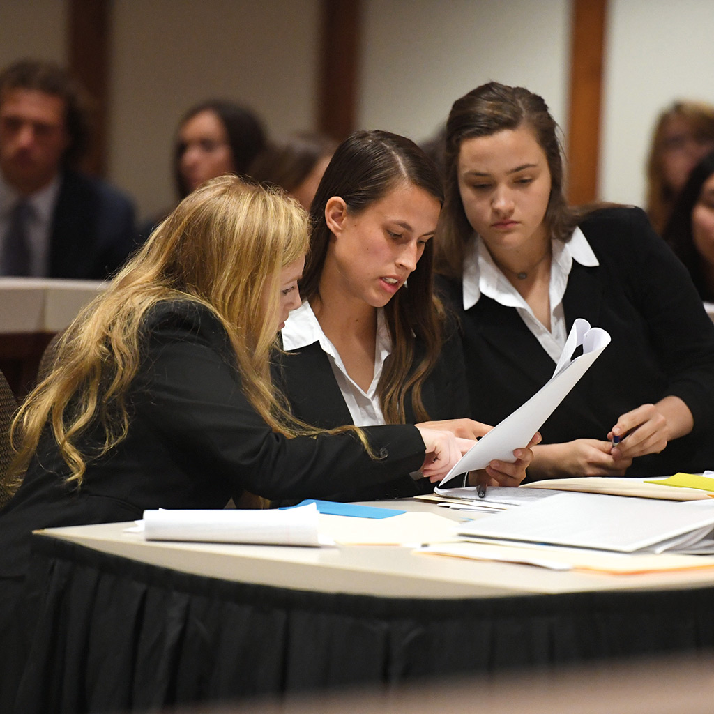 photo of students competing in mock trial