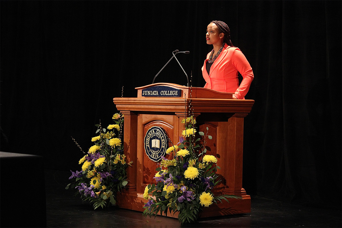 Liliane Presents at the Bailey Oratorical
