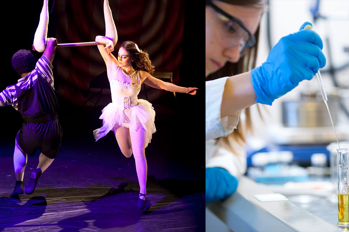 Theater Juxstaposed with Lab Photo